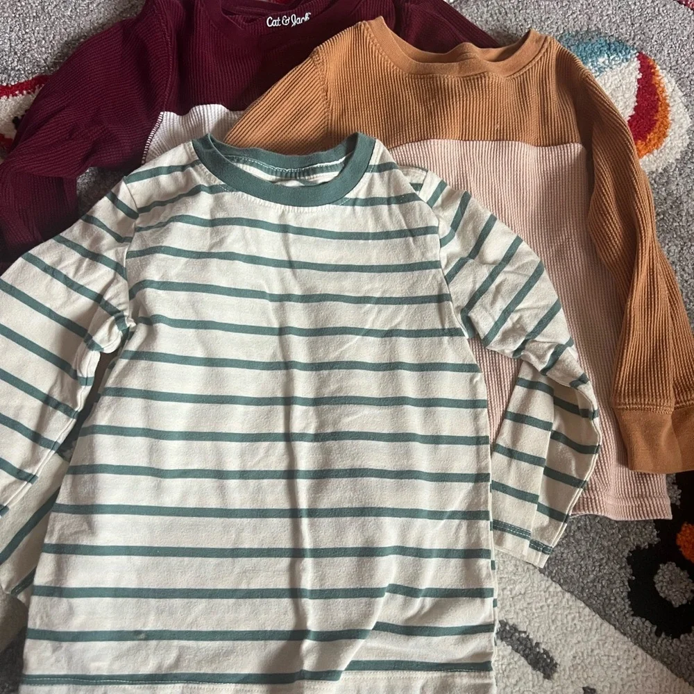 Cat & Jack Kids Striped and Colorblock Long Sleeve Tops Bundle 3T